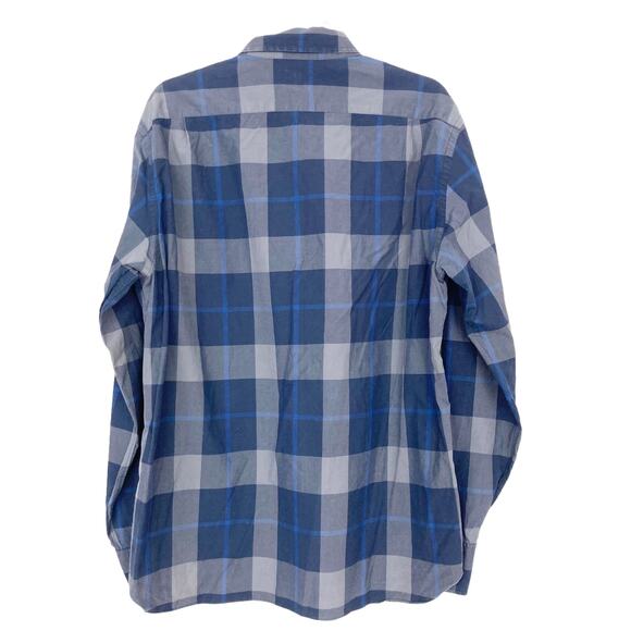 J. Crew Gray Blue Plaid Long Sleeve Button Down Sz L - Picture 3 of 4